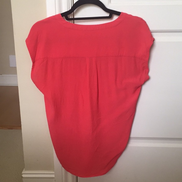 Joie Chally Tie Front Top Coral Size Small - Picture 4 of 5